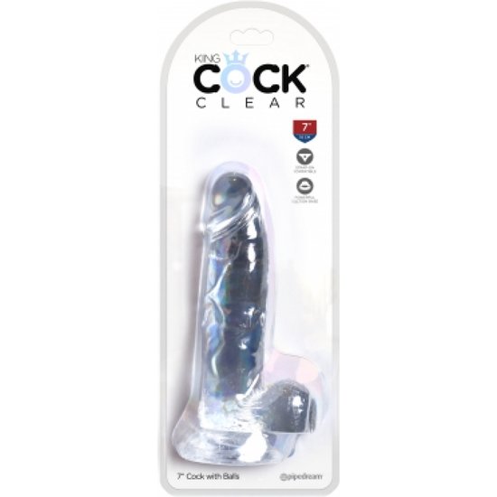 King cock - dildo realista, trasparente -15,2 cm