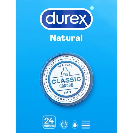Preservativi Durex Natural, 24 Unità