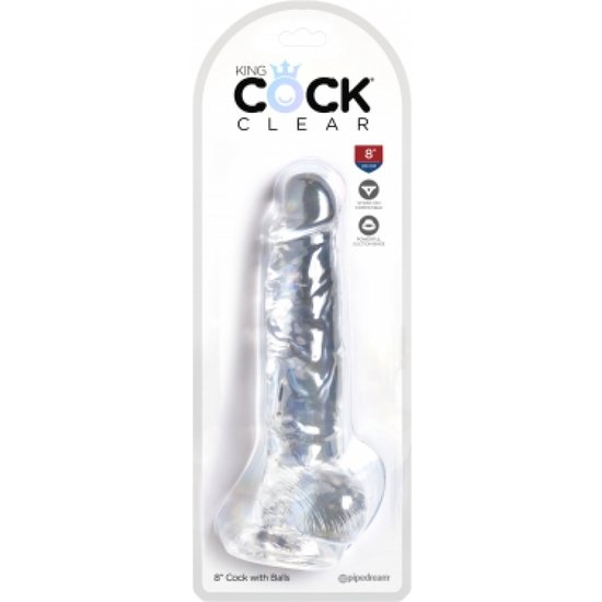 King cock - dildo realista, trasparente -16,5 cm