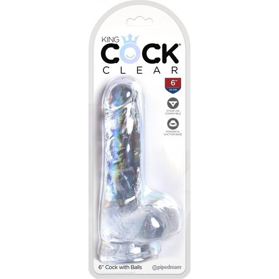 King cock - dildo realista, trasparente -13,5 cm