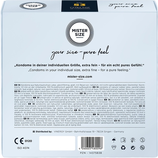 Mister size 53 (36 pack) - extra fino, 53mm