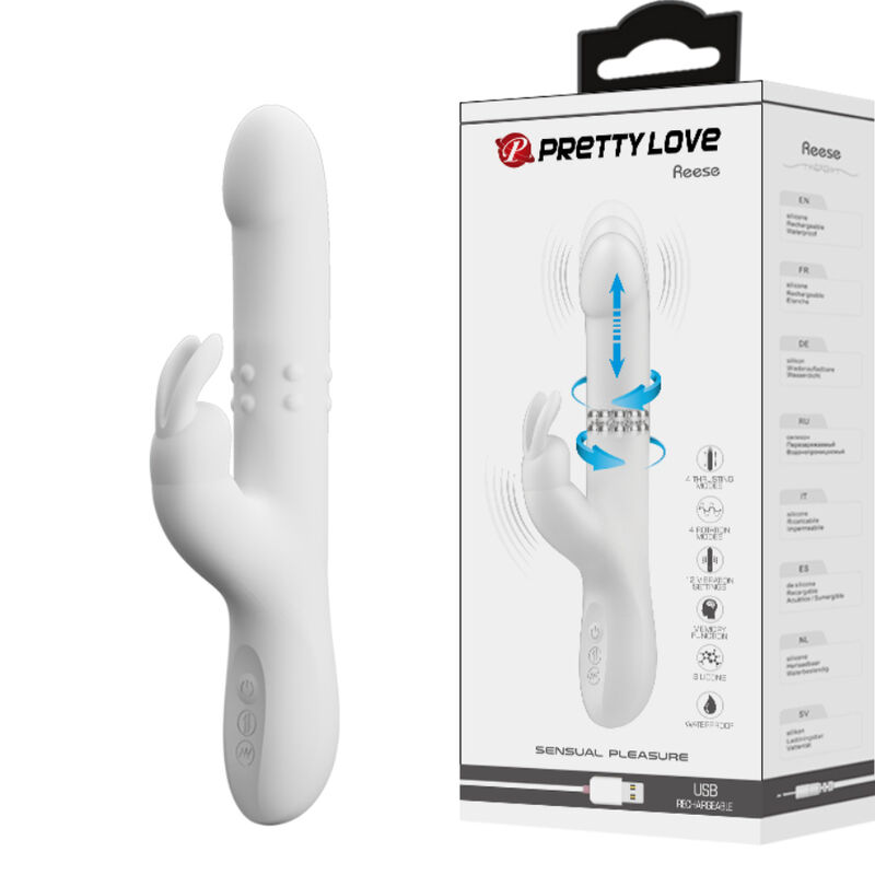 Vibratore Rotante Argento PrettyLove Reese