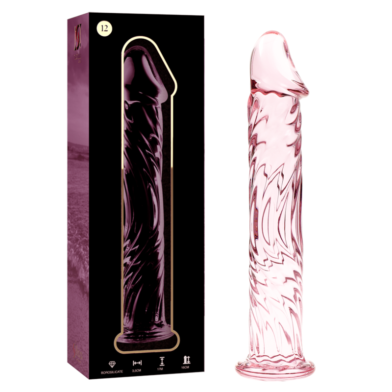 Dildo in vetro rosa nebuloso