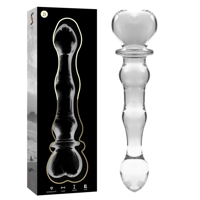 Dildo in vetro borosilicato nebuloso - Trasparente