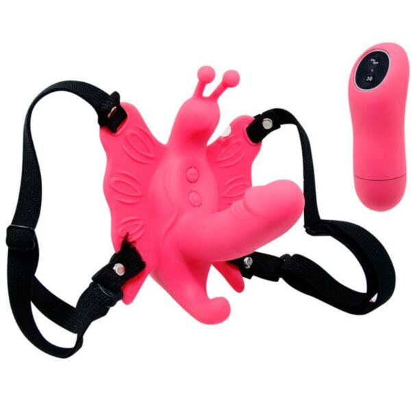 Strap-on con farfalla vibrante Baile Ultra Passionate, con farfalla vibrante e mini dildo