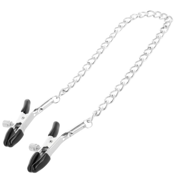 Pinze per capezzoli Darkness unite da una catenella