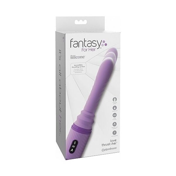 Vibratore Fantasy For Her Love Thrust-Her con base a ventosa e telecomando