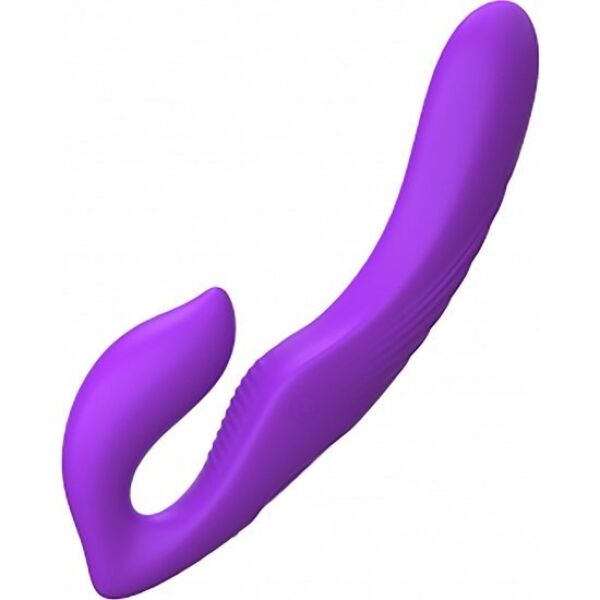 Vibratore doppio viola Pipedream Her Ultimate Strapless Strap-On con bulbo conico e telecomando wireless