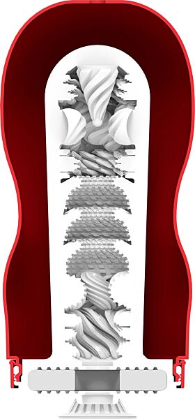 Masturbatore monouso Super Tenga Tornado Blast, con il suo tappo