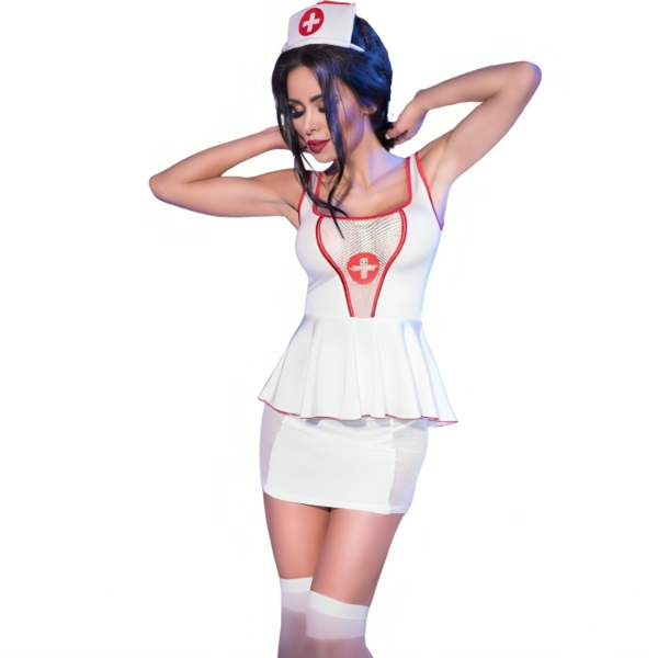 Costume da infermiera Chilirose CR 4160 con top, gonna, cerchietto, tanga e calze