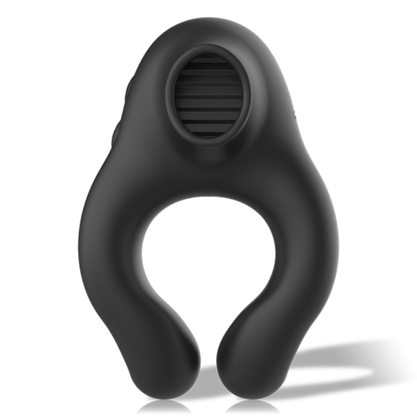 Anello vibrante Black&Silver Licking in silicone nero