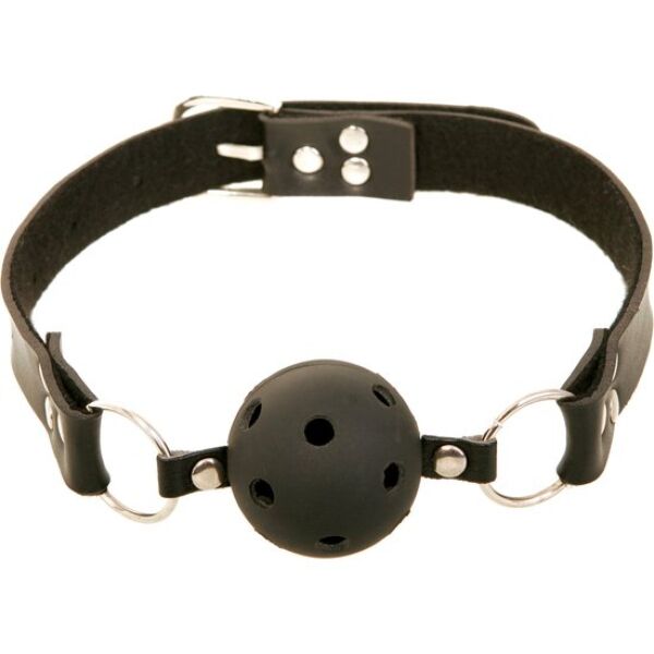 Ball gag nero Fetish Fantasy Breathable di Pipedream, con fori di aerazione e cinturino con fibbia
