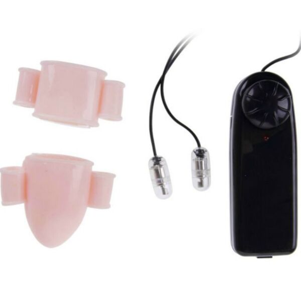 Guaine vibranti per il pene Baile Alfred, color naturale, con i due bullet e il telecomando