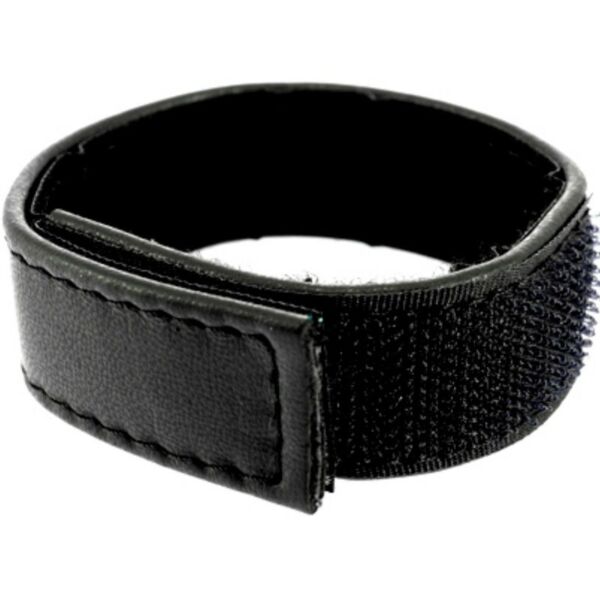 Cinghia per pene e testicoli Leather Body, nera, con chiusura in velcro