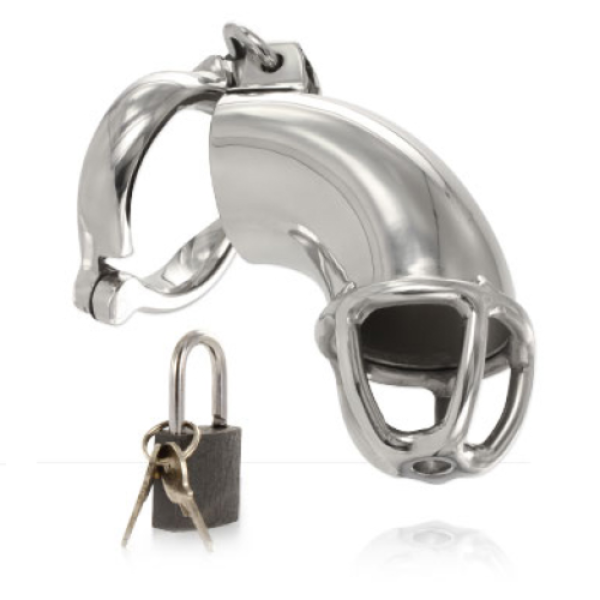 Gabbia di castità Metal Hard Lancelot con anello, perno e lucchetto