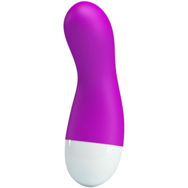 Vibratore punto G Pretty Love BW-241016 con stelo in silicone e base bianca con dettagli metallici