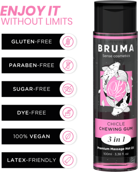 Olio da massaggio effetto caldo Bruma, flacone da 100 ml
