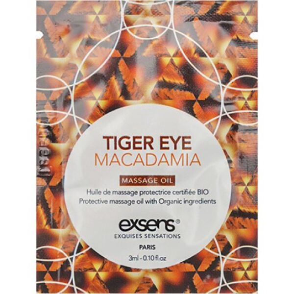 Olio da massaggio Exsens Tiger Eye Macadamia in monodose da 3 ml