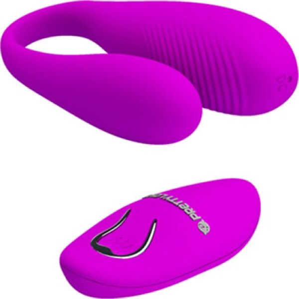Vibratore per coppie Pretty Love Aldrich, di colore rosa, con il suo telecomando