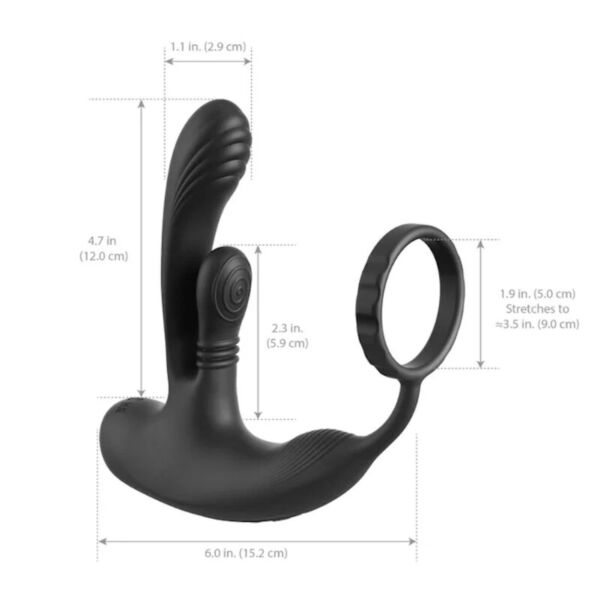 Stimolatore Pipedream Ass-Gasm IntiMotion con testina prostatica, plug anale testurizzato e cuscinetto perineale