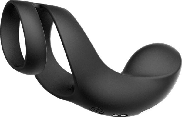 Anello vibrante doppio Svakom Benedict nero, con i suoi due anelli in silicone
