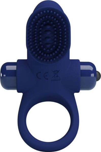 Anello vibrante Pretty Love BI-210205-3 in silicone azzurro con il suo bullet vibrante