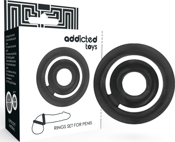 Set di anelli fallici Addicted Toys Potenz, con i suoi due anelli