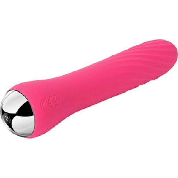 Vibratore SVAKOM Anya colore Plum Red, flessibile e con il corpo rigato