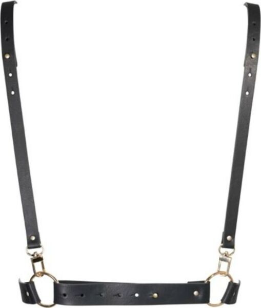 Imbracatura per il corpo Maze X Harness di Bijoux Indiscrets nera, con la fascia del torace e le bretelle incrociate a X