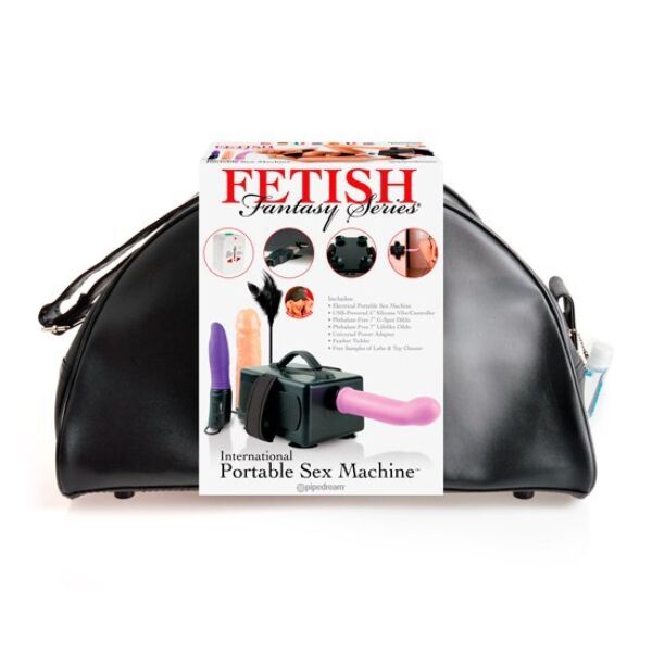 Macchina del sesso Fetish Fantasy Portable Sex Machine con i suoi due dildo, il vibratore che fa da telecomando e la borsa da viaggio