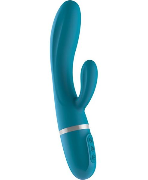 Vibratore doppio Liebe Bend It Plus in silicone blu oceano con asta flessibile