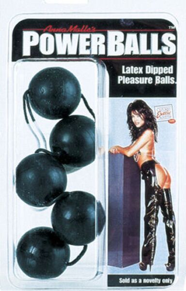 Palline vaginali CalExotics Power Balls, cinque palline nere unite da un cordino