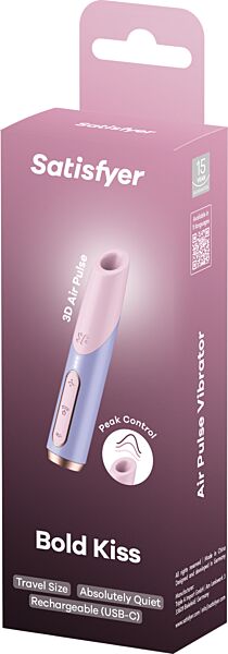 Succhiaclitoride Satisfyer Bold Kiss Wave rosa e viola