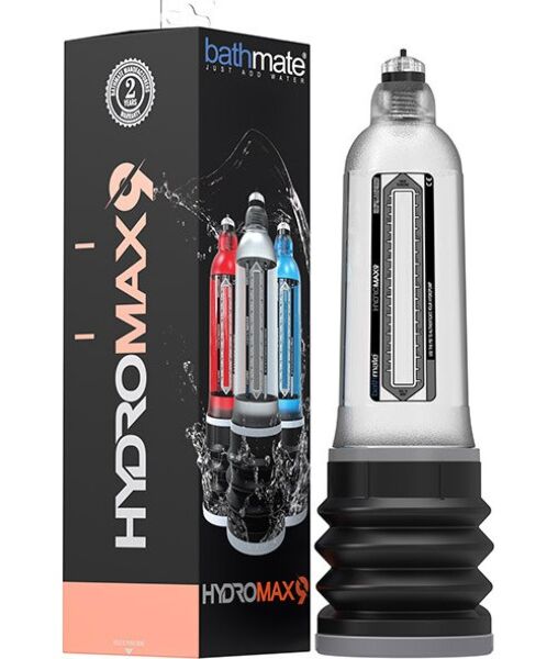 Pompa per il pene Bathmate Hydromax 9, con cilindro trasparente e cuscinetto nero