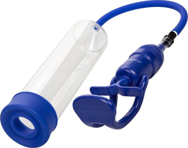 Pompa per pene CalExotics Admiral Sta-Hard, con cilindro trasparente, tubo e manico di pompaggio