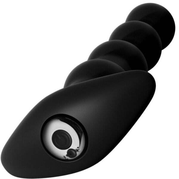 Palline anali nere Anal Fantasy Elite Rechargeable Anal Beads, con sfere di dimensioni crescenti e base larga