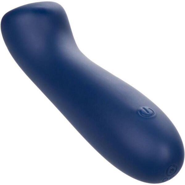 Vibratore CalExotics Cashmere Satin G in silicone azzurro, con testa piatta e stelo flessibile