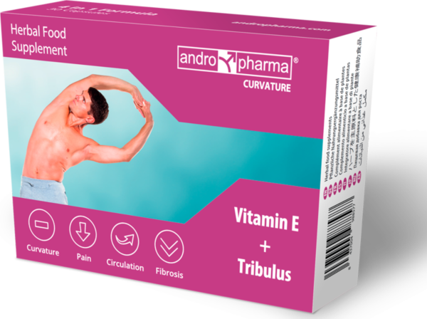 Confezione dell'integratore alimentare Andropharma Curvature, con 30 capsule