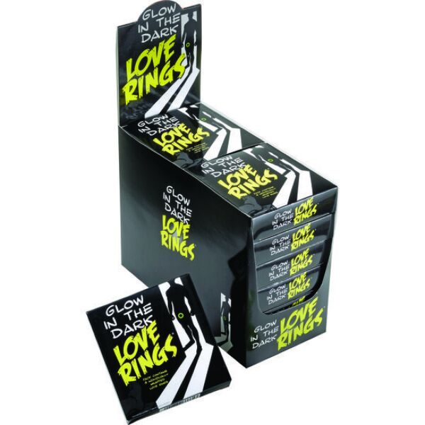 Pack da tre anelli Glow In The Dark Love Rings di Spencer & Fleetwood