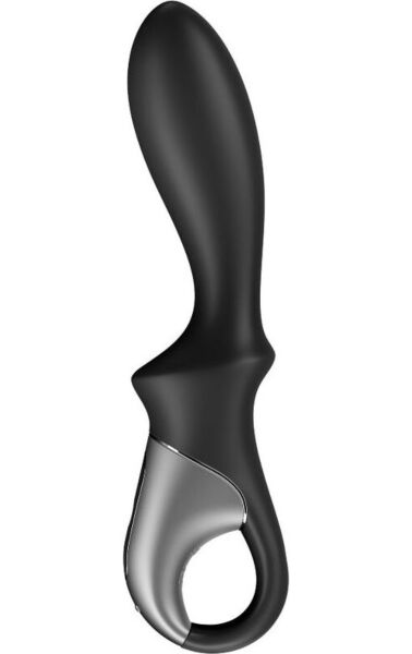 Vibratore anale Satisfyer Heat Climax Connect App nero, con impugnatura e anello di ritenzione