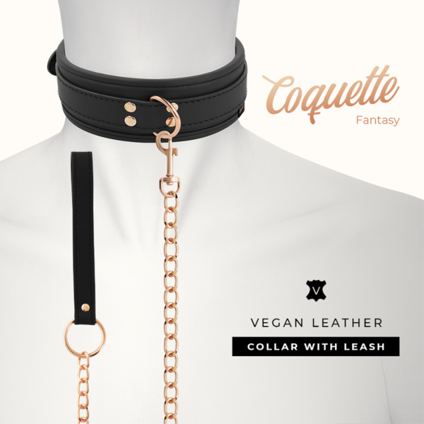 Collare BDSM Coquette Chic Desire Fantasy con guinzaglio e catena in metallo