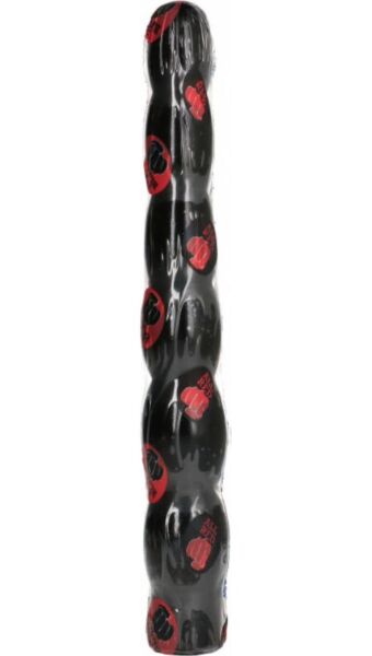 Dildo anale All Black AB16 Stem, nero e ondulato