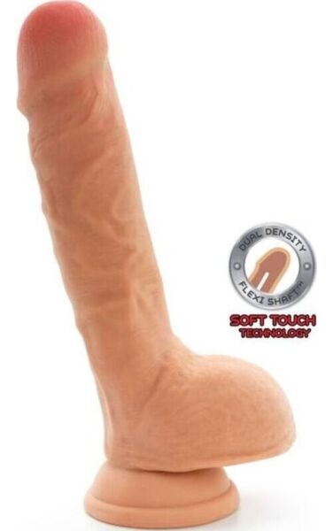 Dildo realistico Toyjoy Get Real Dual Density color carne, con testicoli e base a ventosa