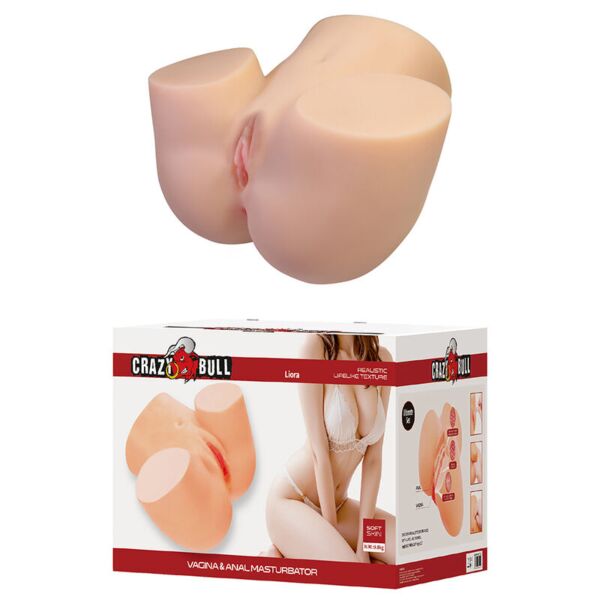 Masturbatore Crazy Bull Liora XXL con ingresso vaginale e anale