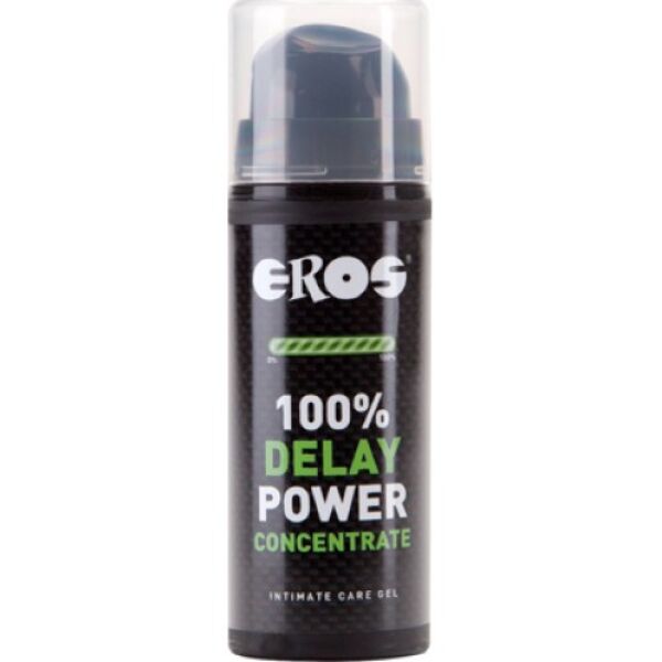 Flacone con dosatore del gel ritardante Eros Delay 100% Power Concentrate da 30 ml
