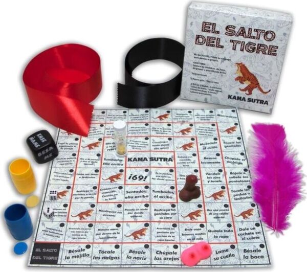 Gioco erotico da tavolo Diablo Picante Salto del Tigre con tabellone, dadi e accessori