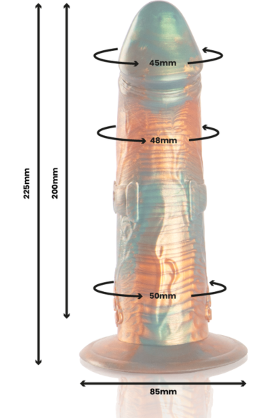 Dildo EPIC Talos colorato, con la sua base larga
