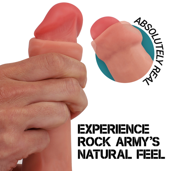 Dildo realistico Rock Army Ranger color carne con base a ventosa
