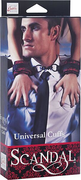 Manette rosse CalExotics Scandal Universal Cuffs con chiusura a strappo e anelli