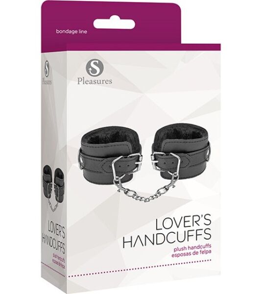 Manette S Pleasures Lover's Handcuffs nere, unite da una catena in metallo
